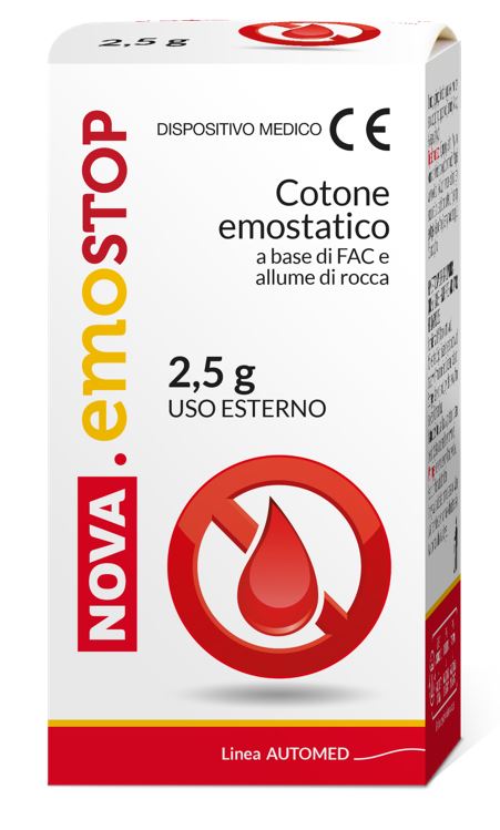 COTONE EMOSTATICO NOVA EMOSTOP 2,5 G - Farmacia-flash.it