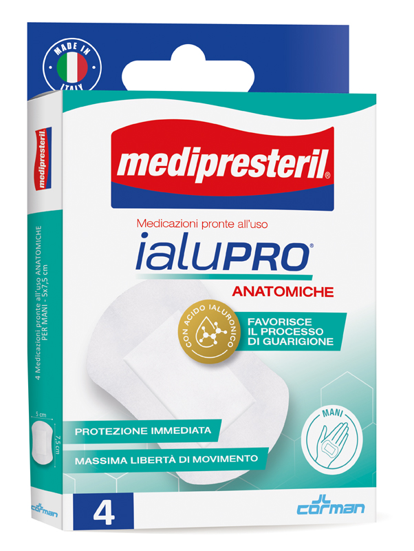 MEDIPRESTERIL IALUPRO MANI 5X7,5 CM 4 PEZZI - Farmacia-flash.it