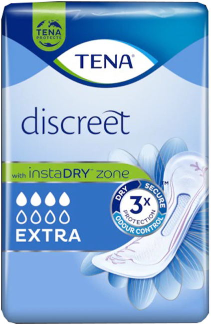 ASSORBENTE INCONTINENZA LEGGERA TENA DISCREET EXTRA 10 PEZZI - Farmacia-flash.it