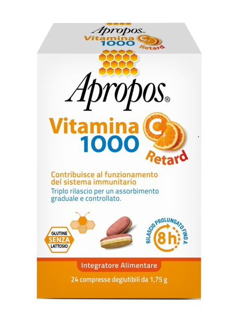 APROPOS VITAMINA C 1000 A RILASCIO PROLUNGATO 24 COMPRESSE DEGLUTIBILI - Farmacia-flash.it