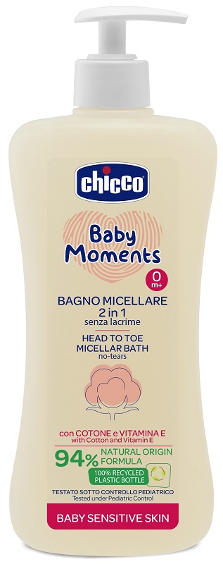 CHICCO BABY MOMENTS BAGNO CORPO CAPELLI MICELLARE 500 ML - Farmacia-flash.it