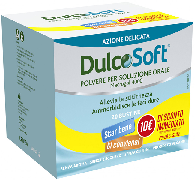 DULCOSOFT 20 BUSTINE BIPACK 1+1 - Farmacia-flash.it