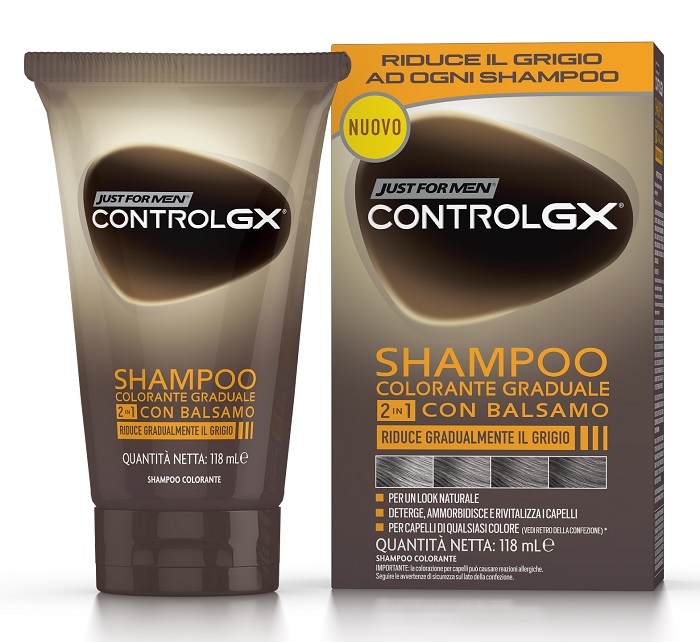 JUST FOR MEN CONTROL GX SHAMPOO COLORANTE GRADUALE 2 IN 1 CON BALSAMO 150 ML - Farmacia-flash.it
