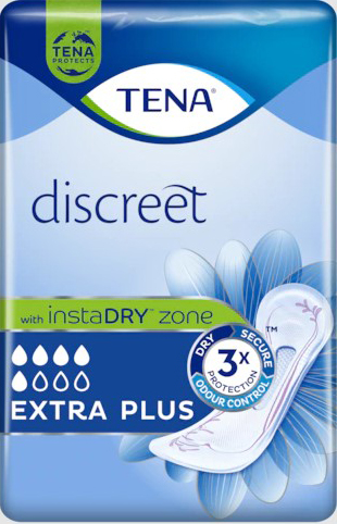 ASSORBENTE INCONTINENZA LEGGERA TENA DISCREET EXTRA PLUS 16 PEZZI - Farmacia-flash.it