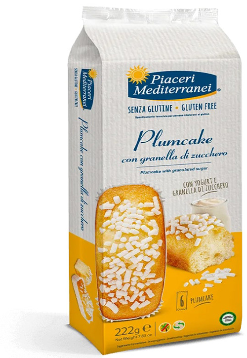 PIACERI MEDITERRANEI PLUMCAKE GRANELLA ZUCCHERO 6 PEZZI 37 G - Farmacia-flash.it