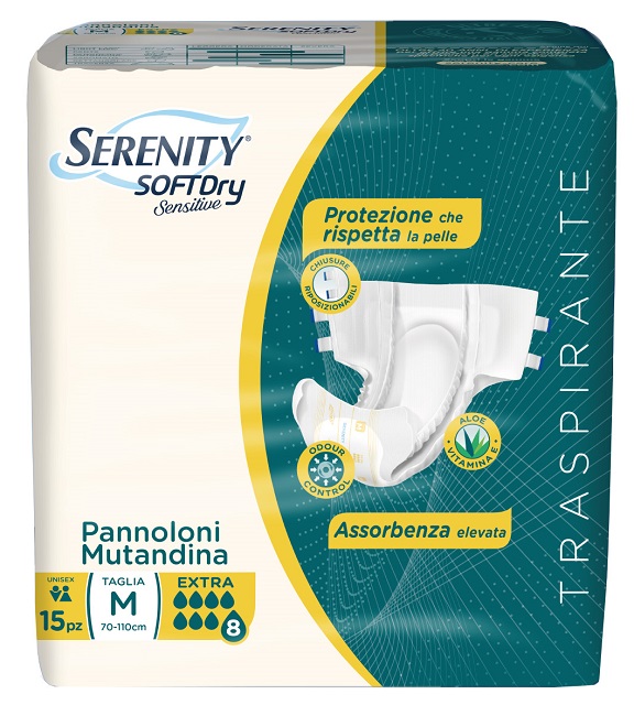 PANNOLONE MUTANDINA SERENITY SD SENSITIVE EXTRA M 15 PEZZI - Farmacia-flash.it