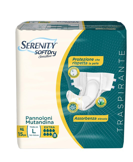 PANNOLONE MUTANDINA SERENITY SD SENSITIVE EXTRA L 15 PEZZI - Farmacia-flash.it