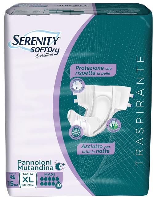 PANNOLONE MUTANDINA SERENITY SD SENSITIVE MAXI XL 15 PEZZI - Farmacia-flash.it