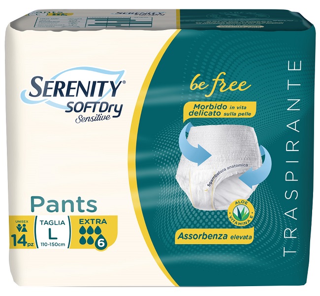 SERENITY PANTS SD SENSITIVE BE FREE EXTRA L 14 PEZZI - Farmacia-flash.it