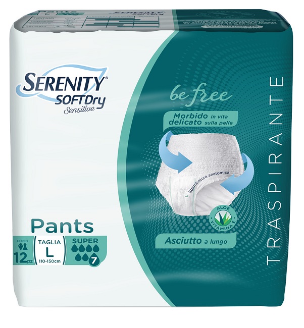 SERENITY PANTS SD SENSITIVE BE FREE SUPER L 12 PEZZI - Farmacia-flash.it