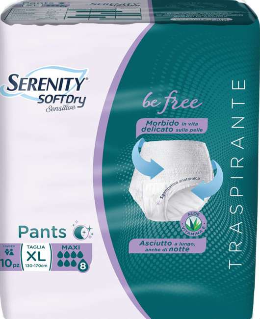 SERENITY PANTS SD SENSITIVE BE FREE MAXI XL 10 PEZZI - Farmacia-flash.it