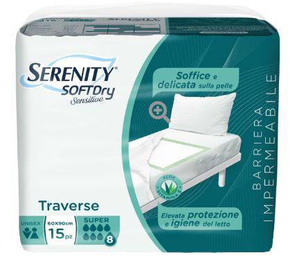 SERENITY TRAVERSA SD SENSITIVE SUPER 60X90 CM 15 PEZZI - Farmacia-flash.it