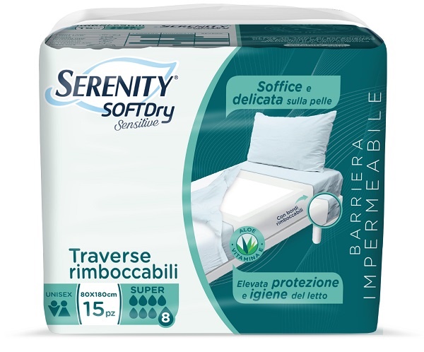 SERENITY TRAVERSA SD SENSIIVE SUPER 80X180 CM 15 PEZZI - Farmacia-flash.it