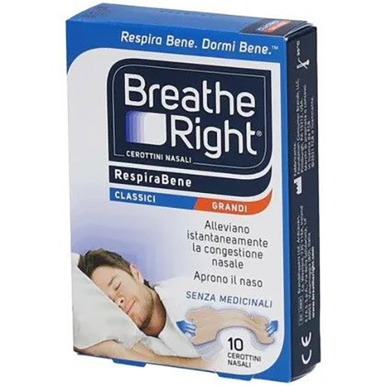 CEROTTI NASALI BREATH RIGHT CLASSICI GRANDI 10 PEZZI - Farmacia-flash.it