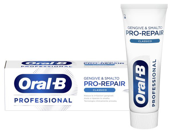 ORALB DENTIFRICIO GENGIVE & SMALTO REPAIR  PROFESSIONAL CLASSIC 75 ML - Farmacia-flash.it