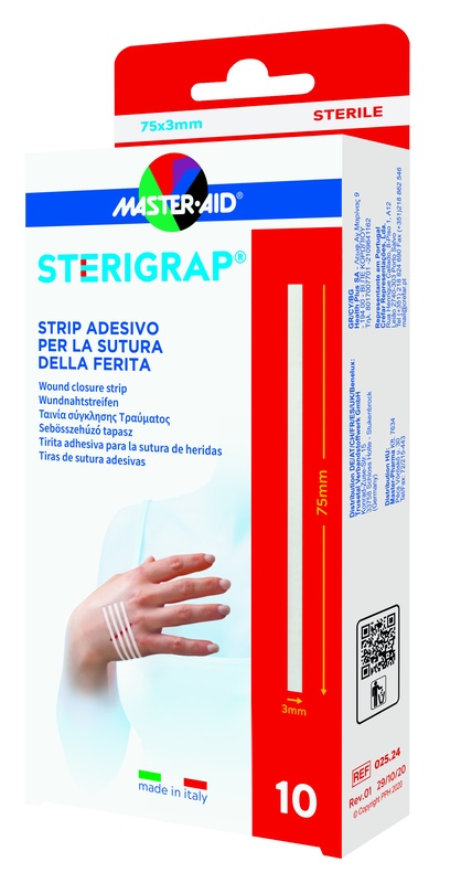 MASTER-AID STERIGRAP STRIP ADESIVO SUTURA FERITE 75X3 MM 10 PEZZI - Farmacia-flash.it