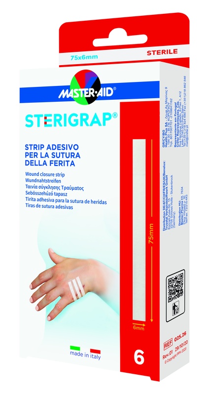 MASTER-AID STERIGRAP STRIP ADESIVO SUTURA FERITE 75X6 MM 6 PEZZI - Farmacia-flash.it