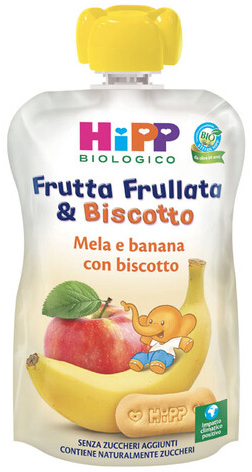 HIPP BIO FRUTTA FRULLATA&BISCOTTO MELA BANANA BISCOTTO 90 G - Farmacia-flash.it