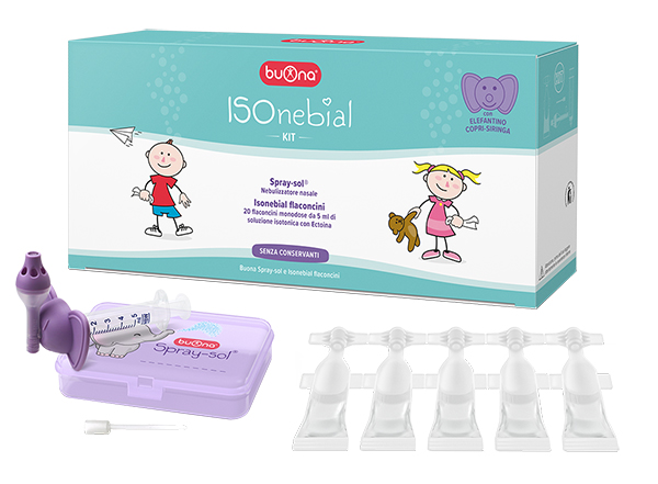 ISONEBIAL KIT PULIZIA CAVITA' NASALI 20 FLACONCINI MONODOSE 5 ML + SIRINGA LUER LOCK SOFT-JECK + AGO CANNULA + NEBULIZZATORE SPRAYSOL - Farmacia-flash.it