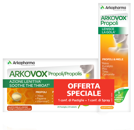 ARKOVOX PROPOLI PACK 24 COMPRESSE + SPRAY 30 ML - Farmacia-flash.it