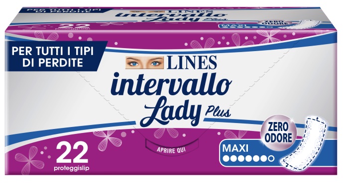 PROTEGGISLIP LINES INTERVALLO LADY PLUS MAXI 22 PEZZI - Farmacia-flash.it