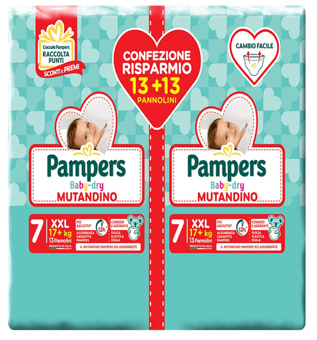 PAMPERS BABY DRY MUTANDINA DUO DOWNCOUNT XXL 26 PEZZI - Farmacia-flash.it