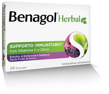 BENAGOL HERBAL FRUTTI DI BOSCO 24 PASTIGLIE - Farmacia-flash.it