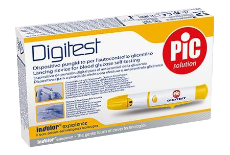 DISPOSITIVO PUNGIDITO AUTOMATICO DIGITEST REGOLABILE 9 LIVELLI LANCETTE COMPATIBILI PIC DIGITEST E PRONTODIGITEST - Farmacia-flash.it
