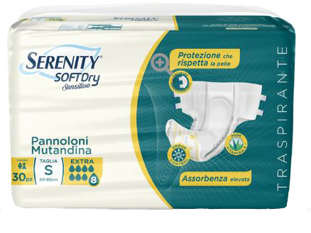 SERENITY PANNOLONE MUTANDINA SD SENSITIVE EXTRA TAGLIA S 30 PEZZI - Farmacia-flash.it