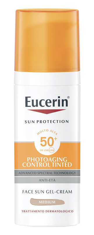 EUCERIN SUN PHOTOAGING CONTROL TINTED GEL CREME SPF50+ MEDIUM 50 ML - Farmacia-flash.it