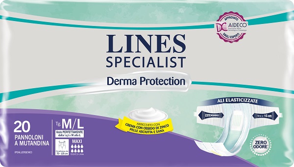 PANNOLONE A MUTANDINA LINES SPECIALIST DERMA MAXI M/L 20 PEZZI - Farmacia-flash.it