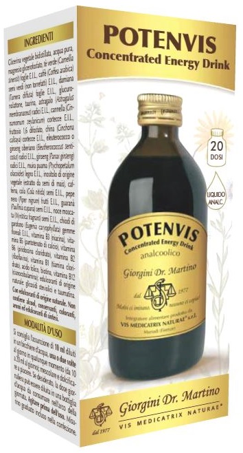 POTENVIS CONCENTRATED ENERGY DRINK LIQUIDO ANALCOOLICO 200 ML - Farmacia-flash.it