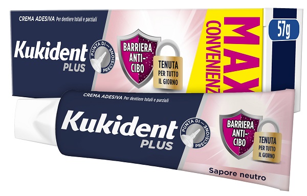 KUKIDENT PLUS BARRIERA ANTI-CIBO NEUTRO CREMA ADESIVA DENTIERE 57 G - Farmacia-flash.it
