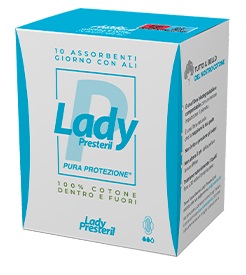 LADY PRESTERIL ASSORBENTI GIORNO CON ALI RIPIEGATI BIODEGRADABILI 10 PEZZI - Farmacia-flash.it