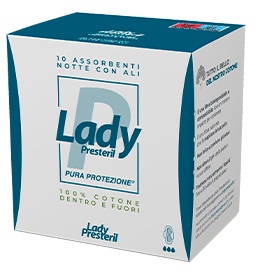 LADY PRESTERIL ASSORBENTI NOTTE CON ALI RIPIEGATI BIODEGRADABILI 10 PEZZI - Farmacia-flash.it