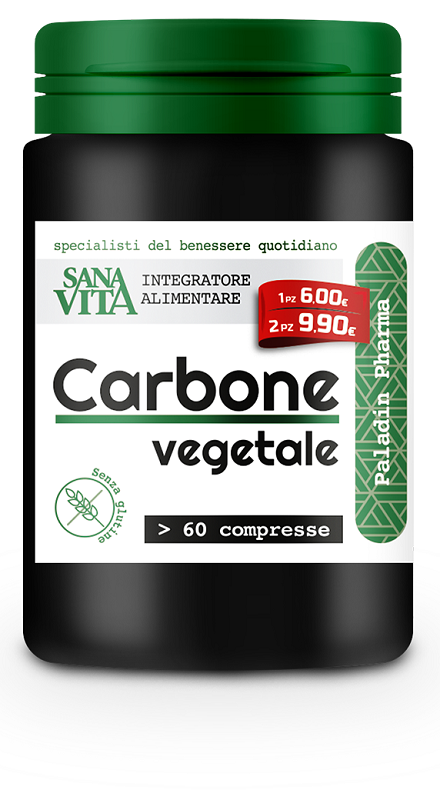 SANAVITA CARBONE VEGETALE 60 COMPRESSE - Farmacia-flash.it