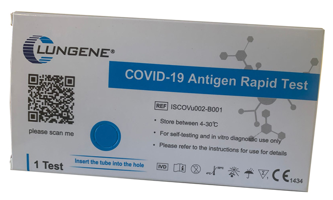 TEST ANTIGENICO RAPIDO COVID-19 CLUNGENE AUTODIAGNOSTICO DETERMINAZIONE QUALITATIVA ANTGENI SARS-COV-2 IN TAMPONI NASALI MEDIANTE IMMUNOCROMATOGRAFIA - Farmacia-flash.it