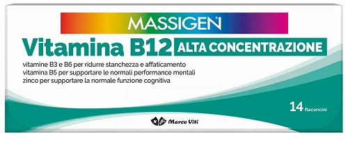 MASSIGEN VITAMINA B12 ALTA CONCENTRAZIONE 14 FLACONCINI - Farmacia-flash.it