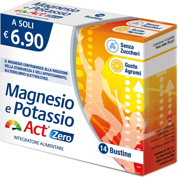 MAGNESIO E POTASSIO ACT ZERO 14 BUSTINE - Farmacia-flash.it