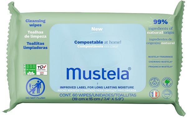 MUSTELA SALVIETTE COMPOSTABILI PROFUMATE 60 PEZZI - Farmacia-flash.it