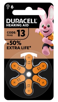 DURACELL EASY TAB 13 ARANCIO BATTERIA PER APPARECCHIO ACUSTICO 6 PEZZI - Farmacia-flash.it