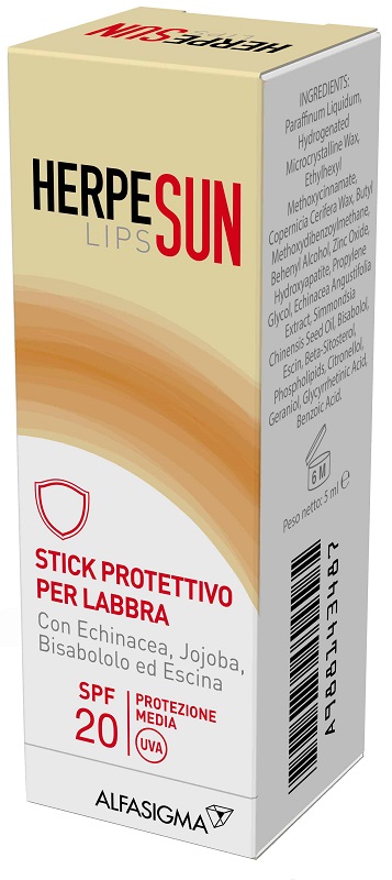 HERPESUN LIP STICK LABBRA SPF 20 5 ML - Farmacia-flash.it